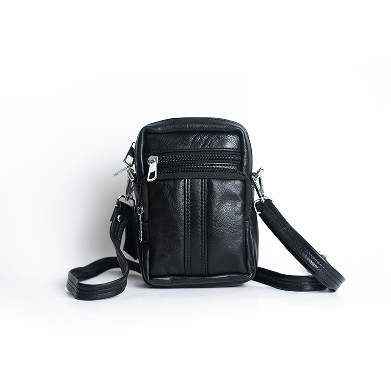 Leather Side Bag (Small Black) – Leatherwondersbd
